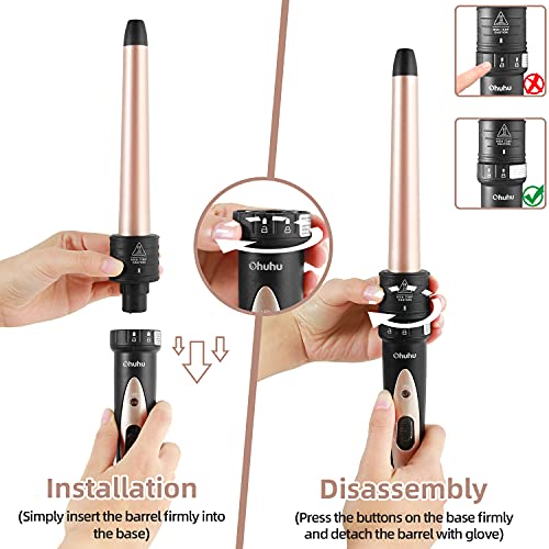 7 in 1 Curling Iron Wand Set, Ohuhu Upgrade Curling Wand With 7Pcs 0.35 to 1....