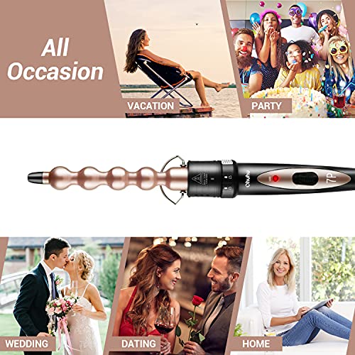 7 in 1 Curling Iron Wand Set, Ohuhu Upgrade Curling Wand With 7Pcs 0.35 to 1....