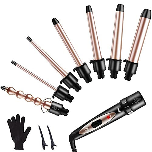 7 in 1 Curling Iron Wand Set, Ohuhu Upgrade Curling Wand With 7Pcs 0.35 to 1....