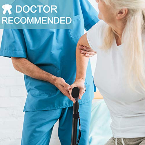 Folding Cane, Ohuhu Adjustable Foldable Walking Cane for Men, Women with 5 Ad...