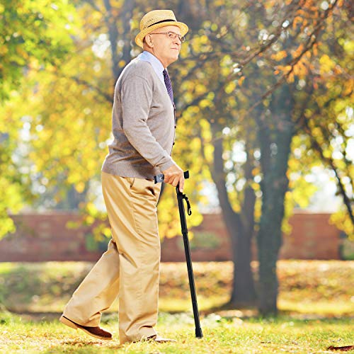 Folding Cane, Ohuhu Adjustable Foldable Walking Cane for Men, Women with 5 Ad...