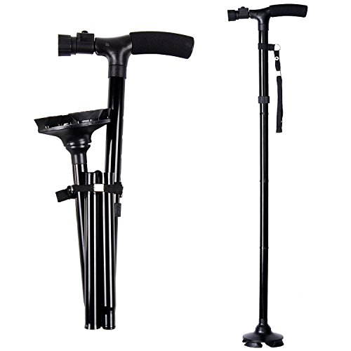 Folding Walking Cane with LED Light by Ohuhu, Adjustable Canes and Walking St...