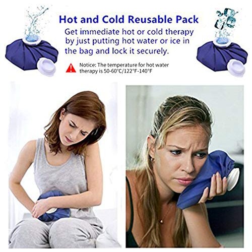 Ice Cold Pack Ohuhu 9" Reusable Ice Bag Hot Water Bag for Injuries, Hot & Col...