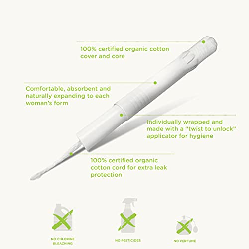 Oi Organic Tampons | Regular/Super Absorbency | 100% Certified Organic Cotton...