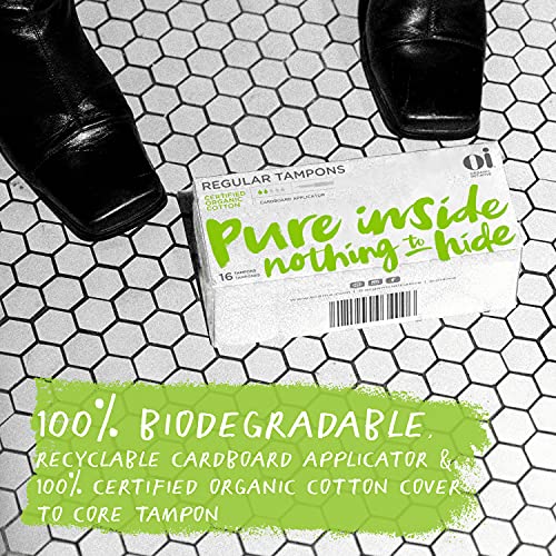 Oi Organic Tampons | Regular/Super Absorbency | 100% Certified Organic Cotton...