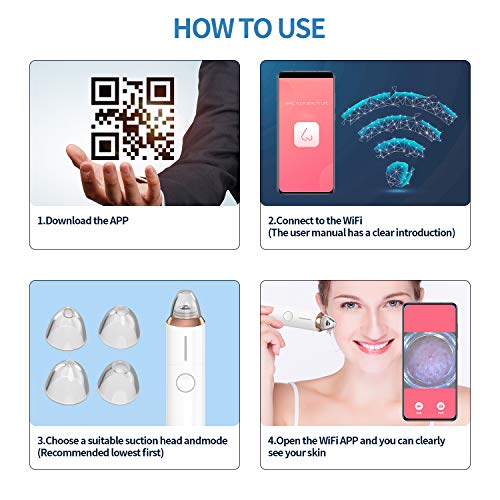 Oiiwak Blackhead Remover Pore Vacuum with Camera Visual Facial Blackhead Pimp...