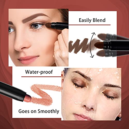 12 PCS Eyeshadow Stick Sets with Smudge Proof Eyeshadow Primer Base, Waterpro...