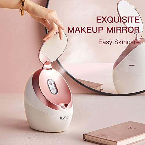 OKACHI GLIYA Facial Steamer Nano Ionic Warm Steam, Home SPA Quality Steamer 1...