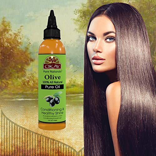 OKAY | 100% Pure Olive Oil | For All Hair Textures & Skin Types | Nourish, St...
