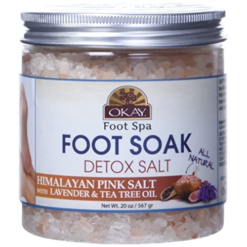 Okay Himalayan Pink Salt Foot Soak With & Tea Tree Oil, lavender, 20 Ounce
