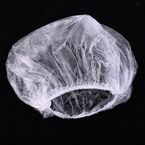 okdeals Hair Processing Caps, Disposable Plastic Shower Caps 100 Pack, Clear ...