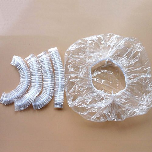 okdeals Hair Processing Caps, Disposable Plastic Shower Caps 100 Pack, Clear ...
