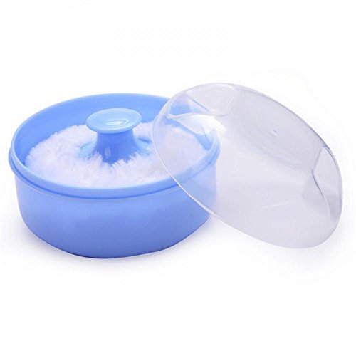 UTENEW Cosmetic Tool Baby Soft Face Body Powder Puff Sponge Box Container Cas...