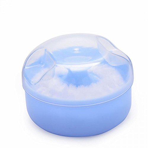 UTENEW Cosmetic Tool Baby Soft Face Body Powder Puff Sponge Box Container Cas...