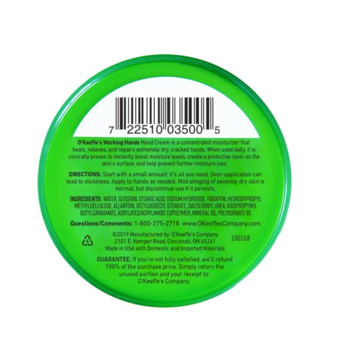 O'Keeffe's Working Hands Hand Cream for Extremely Dry, Cracked Hands, 3.4 Oun...