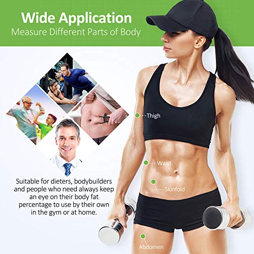 Body Fat Caliper, Fat Measure Clipper Combo with Body Fat Percentage Measure ...