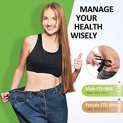 Body Fat Caliper, Fat Measure Clipper Combo with Body Fat Percentage Measure ...