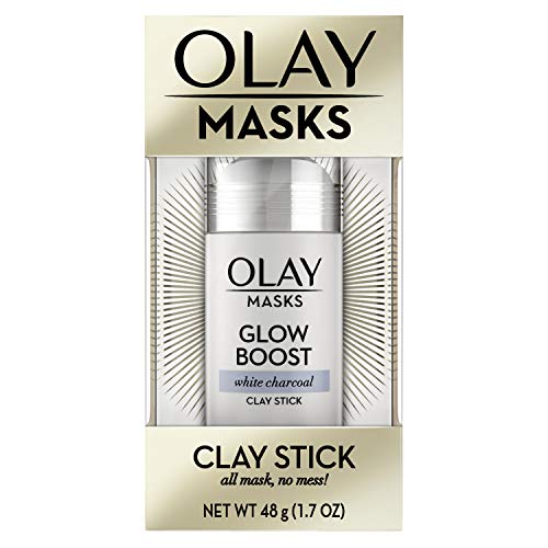 Face Masks by Olay, Clay Charcoal Facial Mask Stick, Glow Boost White Charcoa...