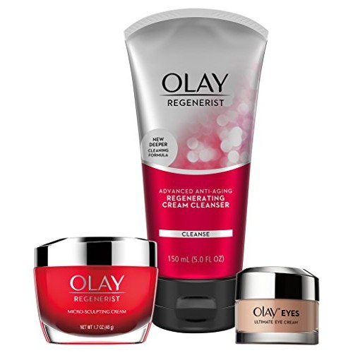 Face Wash by Olay Anti-Aging Skincare Kit with Regenerist Cleanser, Moisturiz...