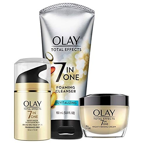 Face Wash by Olay Total Effects Day to Night Skincare Kit with Cleanser, SPF ...