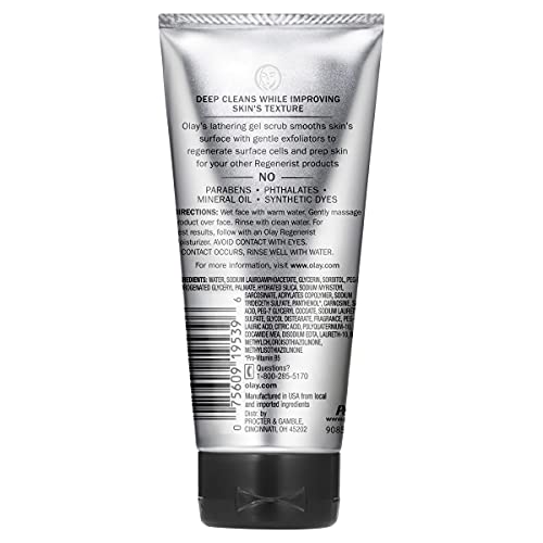 Facial Cleanser by Olay Regenerist, Detoxifying Pore Scrub & Exfoliator, 5 Fl...