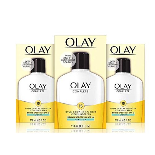 Olay Complete Lotion Moisturizer with Sunscreen SPF 15 Sensitive, 4.0 Ounce, ...