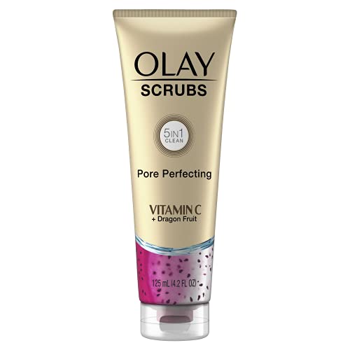 Olay Pore Perfecting Face Scrub with Vitamin C and Dragon Fruit, 4.2 Fl Oz
