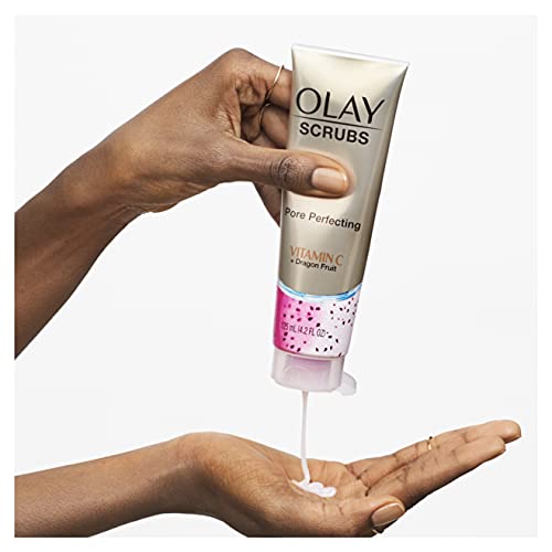 Olay Pore Perfecting Face Scrub with Vitamin C and Dragon Fruit, 4.2 Fl Oz