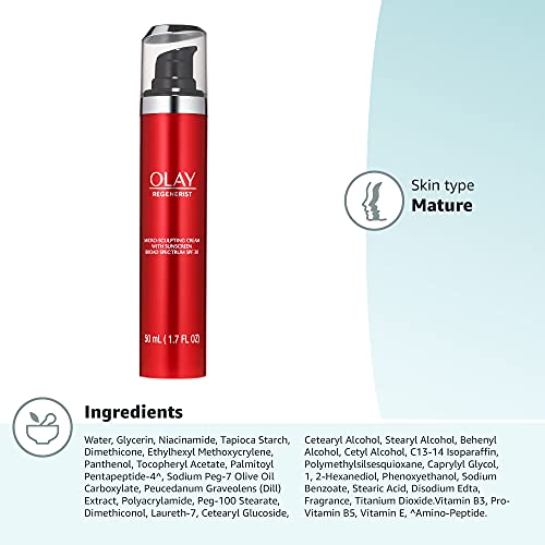 Olay Regenerist Micro-Sculpting Cream Face Moisturizer with Sunscreen SPF 30 ...