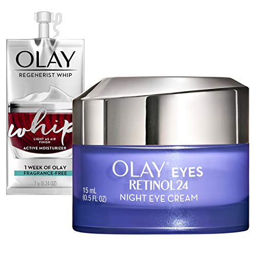 Olay Regenerist Retinol Eye Cream, Retinol 24 Night Eye Cream, 0.5oz + Whip F...