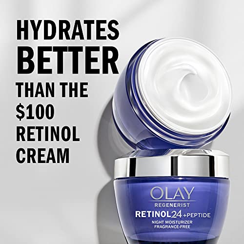 Olay Regenerist Retinol Moisturizer, Retinol 24 Night Face Cream, 1.7 Oz + Wh...