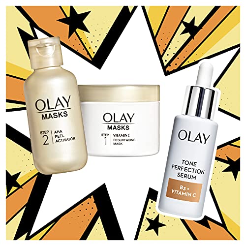 Olay Vitamin C Face Mask Kit, Exfoliator Kit with Mask, Silica, & Exfoliating...