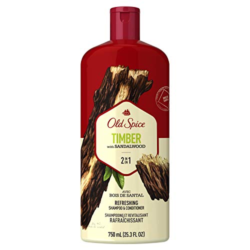 Old Spice Timber with Mint 2in1 Shampoo and Conditioner, 25.3 Fl Oz (Pack of 4)