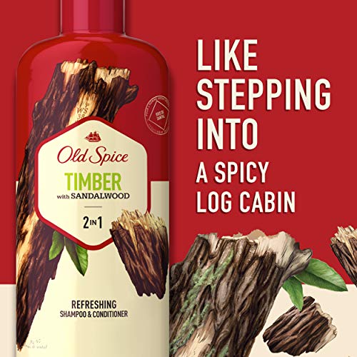 Old Spice Timber with Mint Men’s 2 in 1 Refreshing Shampoo & Conditioner, 25....