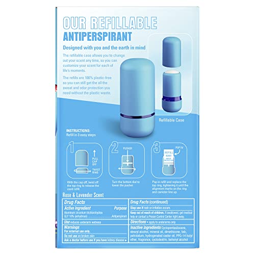 Secret Invisible Solid Antiperspirant & Deodorant, Refillable Starter Kit, wi...