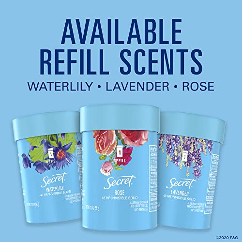 Secret Invisible Solid Antiperspirant & Deodorant, Refillable Starter Kit, wi...