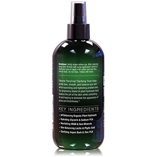 Clarifying Toner with MSM, Tea Tree & Neem Hydrosol, Complexion Control for F...
