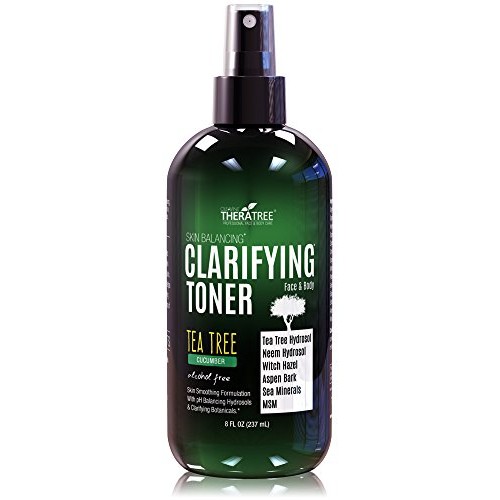Clarifying Toner with MSM, Tea Tree & Neem Hydrosol, Complexion Control for F...