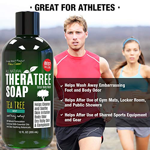 TheraTree Tea Tree Oil Soap with Neem Oil - 12oz - Helps Skin Irritation, Bod...