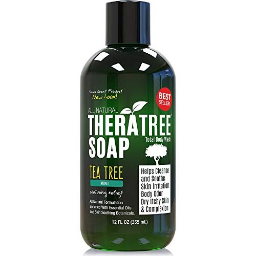 TheraTree Tea Tree Oil Soap with Neem Oil - 12oz - Helps Skin Irritation, Bod...