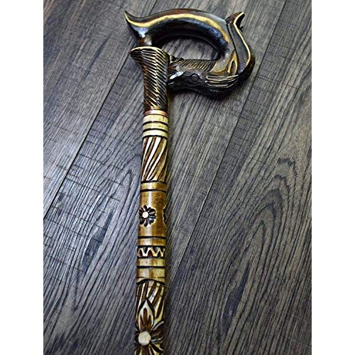 Canes Walking Sticks Cane Reeds Stick Wooden Handmade Carving Men Accessories...