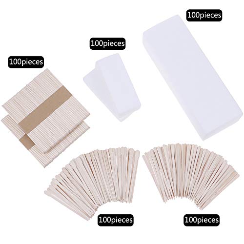 500 Pieces Wax Strips Sticks Kit Non-woven Waxing Strips Applicator Sticks Ha...