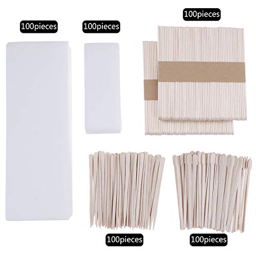 500 Pieces Wax Strips Sticks Kit Non-woven Waxing Strips Applicator Sticks Ha...