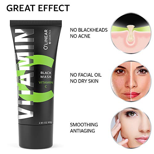 Charcoal Peel Off Face Mask with Organic Bamboo and Vitamin C – Blackhead Rem...