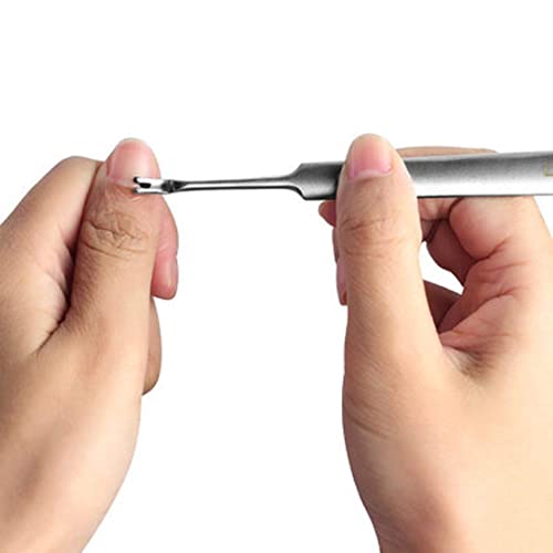 Professional Stainless Steel Cuticle Pusher Trimmer Remover Dead Skin Hangnai...