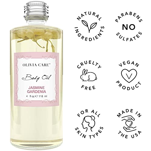 Jasmine Gardenia Body Oil By Olivia Care- Vegan & Natural - Hydrate & Moistur...
