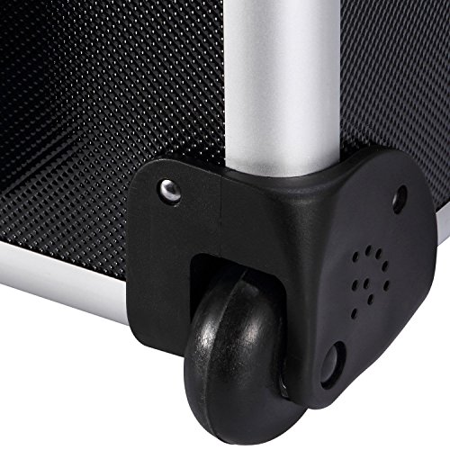 Ollieroo 4 in 1 Aluminum Rolling Cosmetic Makeup Train Cases Trolley Professi...