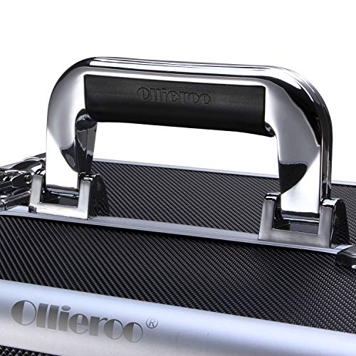 Ollieroo 4 in 1 Aluminum Rolling Cosmetic Makeup Train Cases Trolley Professi...