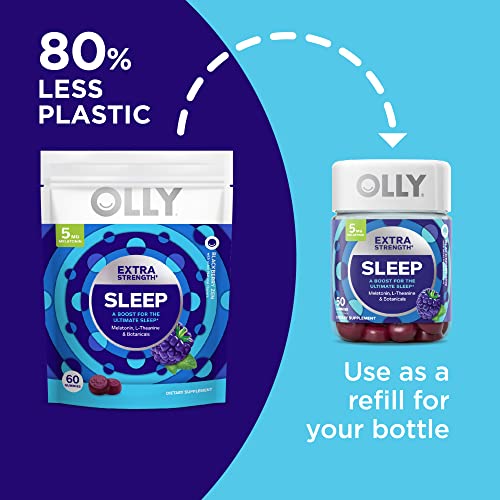 OLLY Extra Strength Sleep Gummy, Occasional Sleep Support, 5 mg Melatonin, L-...