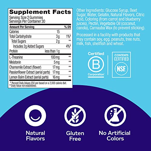 OLLY Extra Strength Sleep Gummy, Occasional Sleep Support, 5 mg Melatonin, L-...